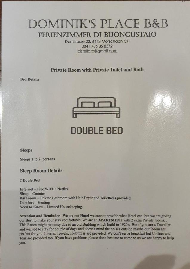 Buongustaio1 Zimmer Mit Ensuite T&B Morschach Zewnętrze zdjęcie